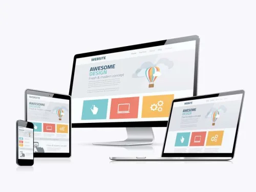 Flat responsive web design concept website development devices | © Mpfphotography | Dreamstime Stock Photos