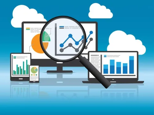 Website analytics and SEO data analysis concept. |