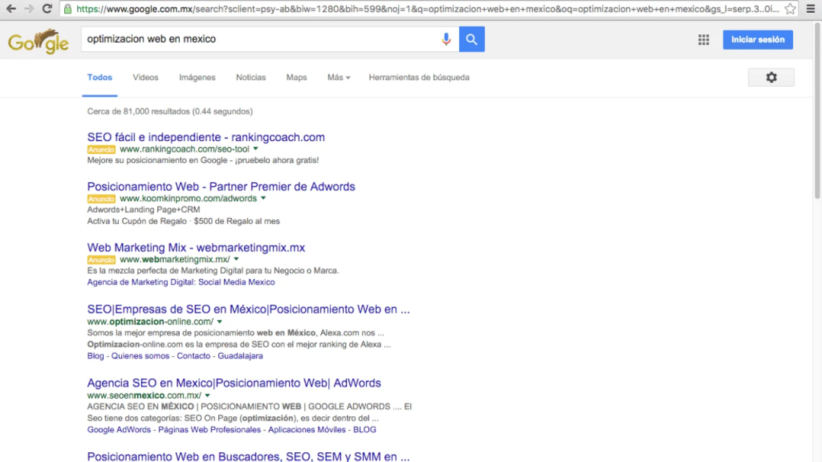 GOOGLE ELIMINA SU COLUMNA DERECHA DE PUBLICIDAD.