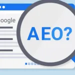 Answer Engine Optimization y la visibilidad digital - Diseño y Optimización Online imagen de AEO con lupa y página de resultados de google
