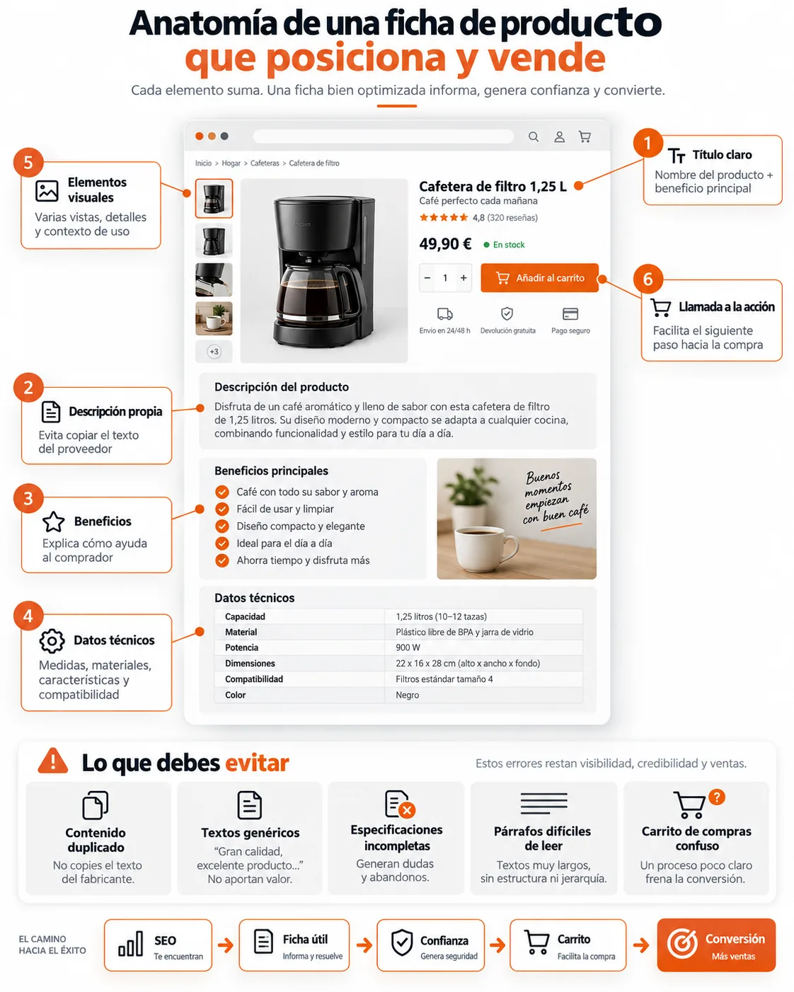 ¿Cómo escribir fichas de producto que sí puedan posicionarse en ecommerce?